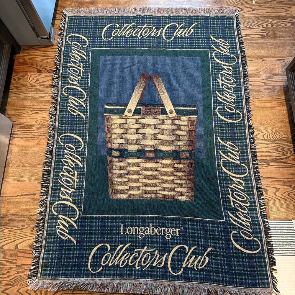Longaberger Collectors Club Throw Blanket 1999 100% Cotton